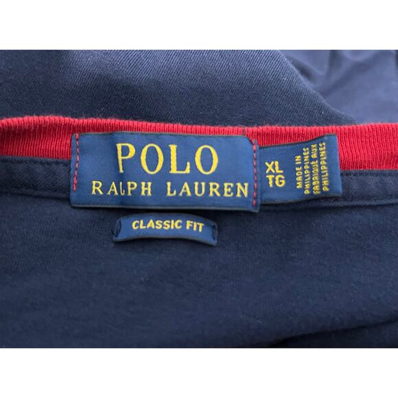 Polo Ralph Lauren T-Shirt X-Lary Navy Flags Preppy Blokecore Sporty - Picture 6 of 6